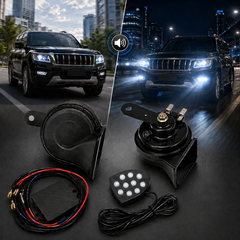 Complete 10 sound horn package including controller module relay wiring harness and mounting hardware