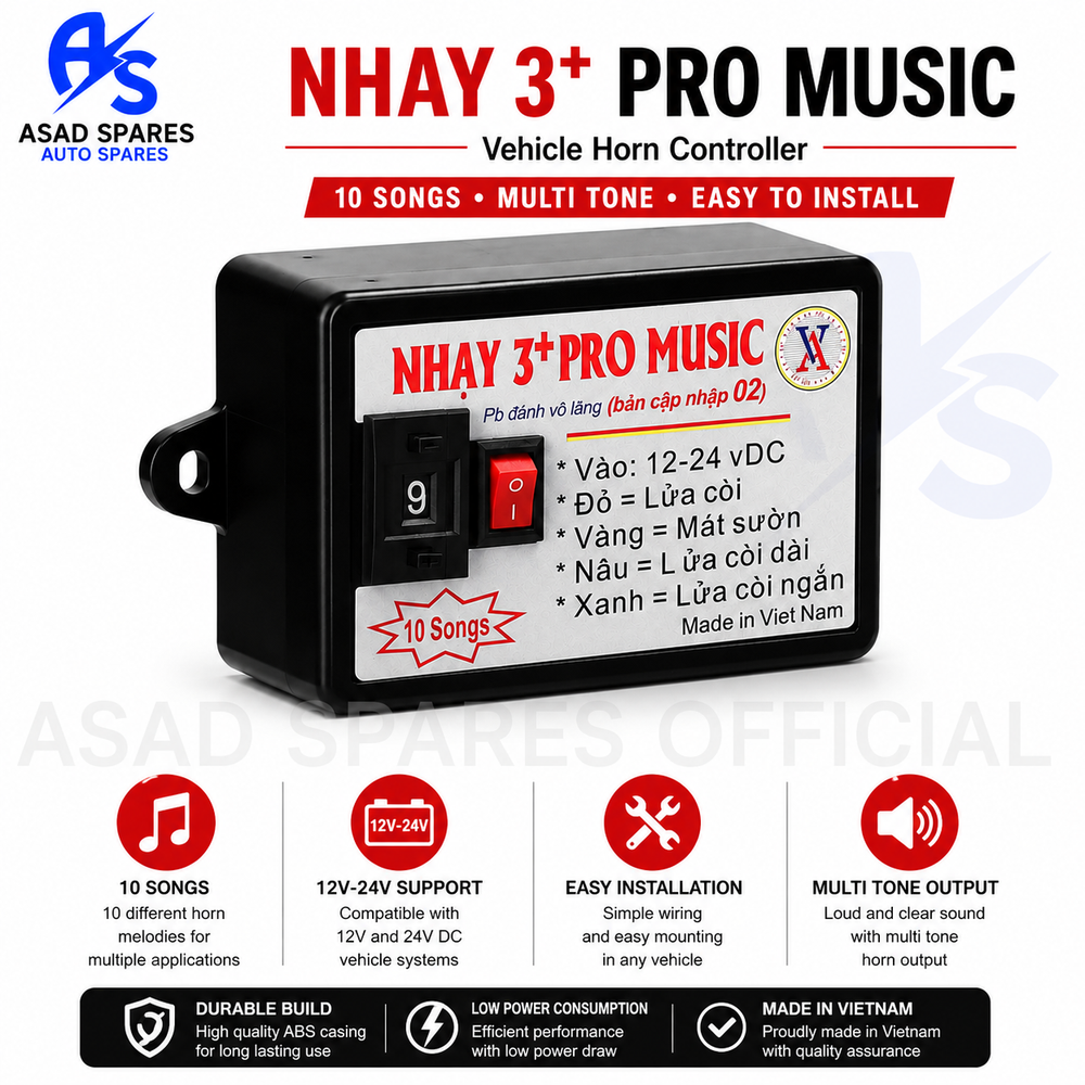 Car horn controller featuring 10 different sound modes for custom vehicle horn audio effects and alerts