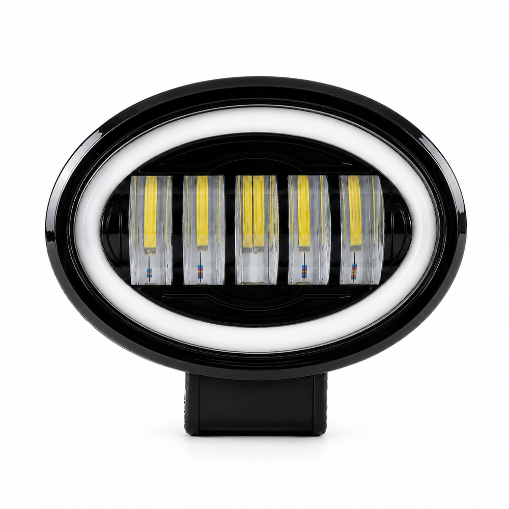 ASAD SPARES 40W oval five-eye LED headlight for cars motorcycles and modified vehicles front product view