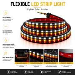 ASAD SPARES LED tail light bar package with adhesive backing wiring kit and installation accessories for vehicles