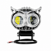 ASAD SPARES BAOBAO FRGB Owl Mini dual color LED fog lights with white and yellow beam for motorcycles front product view