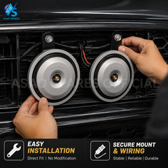 : Close-up of durable MAXXIS disc speaker horn metal housing and premium construction for long-lasting use
