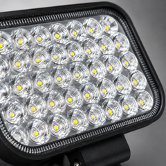 : Close-up of durable aluminum housing 43 LED work light designed for heavy vehicles and demanding environments
