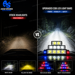 Bright projector fog light illuminating dark off-road trail and highway for motorcycles trucks and ATVs