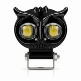 ASAD SPARES Owl Explorer 2X dual beam LED spotlight with yellow and white light for motorcycles 12V to 85V front view