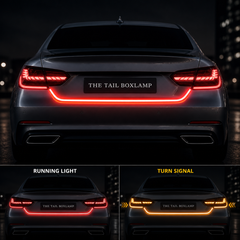 Bright LED brake strip light displaying tail brake and turn signal functions for safer nighttime driving visibility
