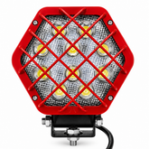 ASAD SPARES 4.5 inch red LED work light with protective cover for trucks heavy vehicles off-road use front angle view