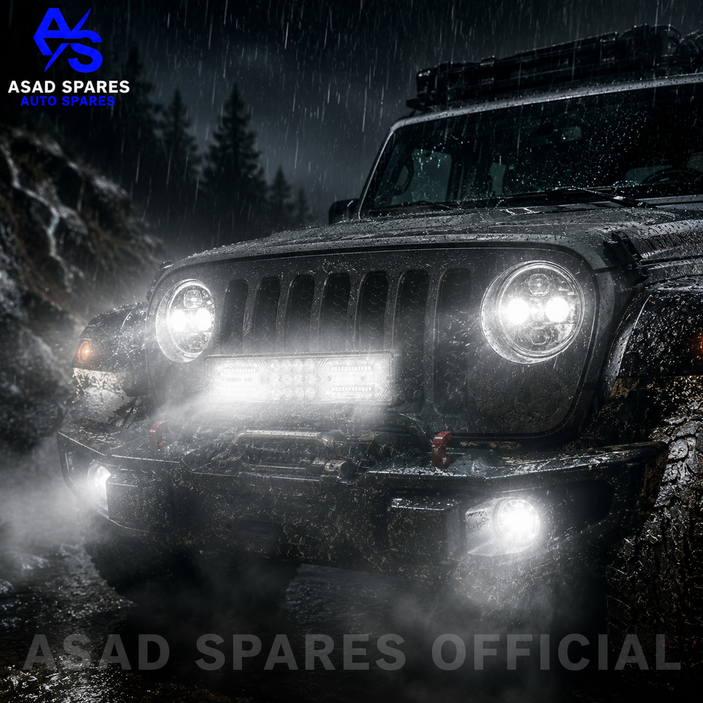t: Heavy duty LED light bar installed on truck and UTV for powerful auxiliary lighting in challenging environments