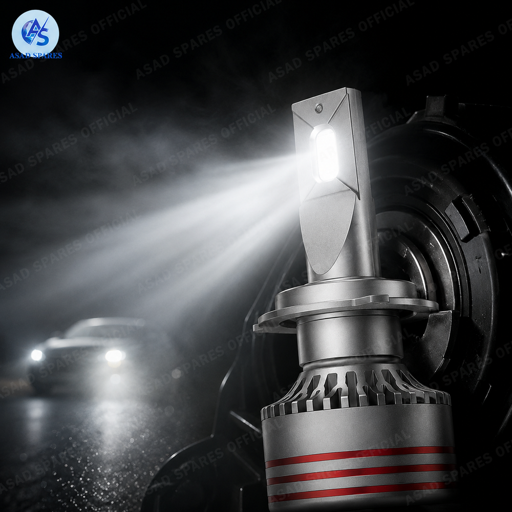 : DGLS M8 PRO 150W LED headlight installed in vehicle headlamp housing for enhanced road illumination and safety