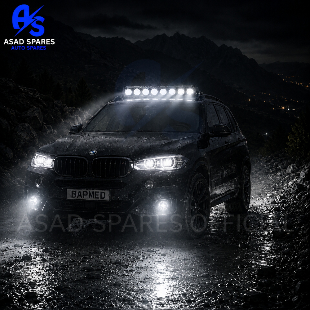 35W LED motorcycle spotlight installed on bike handlebar for safer riding and premium road visibility