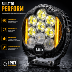 Durable heavy duty LED light aluminum body waterproof shockproof truck light