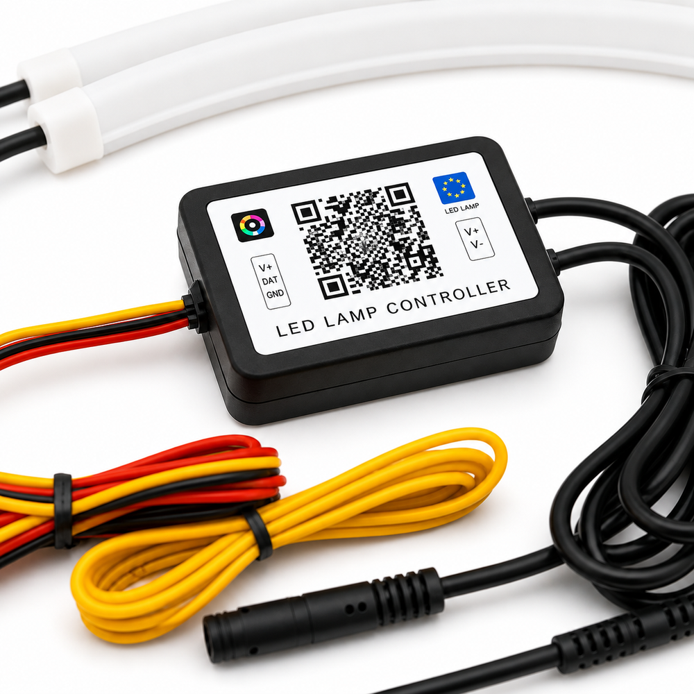 ASAD SPARES sequential RGB LED headlight strip with dynamic chasing DRL and angel eye lighting effect