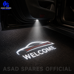 Toyota welcome puddle light illuminating dark surface with stylish logo projection at night