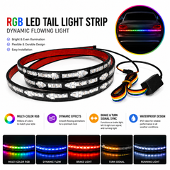LED brake light strip vs standard brake light brightness comparison