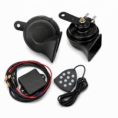 10 Sound Snail Horn 12V dual tone horn kit with controller relay and wiring harness for universal vehicle installation