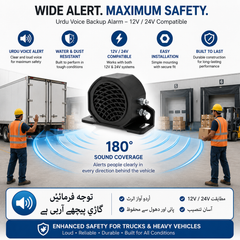 Easy installation 12V 24V Urdu voice reversing alarm with simple wiring for commercial vehicles