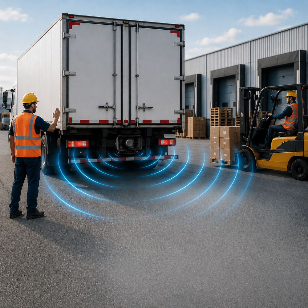 Universal backup alarm suitable for trucks buses trailers forklifts loaders and construction equipment