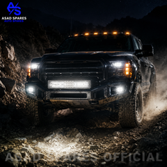180W LED light bar mounted on 4x4 vehicle roof and front bumper for enhanced trail visibility and adventure driving