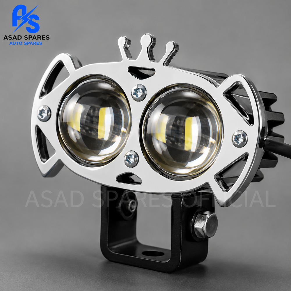 Super bright 6000K white LED motorcycle work light providing clear road visibility in low-light conditions