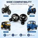 12V Portable Electric Horn (Colorful, Compact, Universal for Bicycle & Motorcycle)