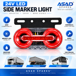 24V LED Side Marker Light for Trucks & Cars