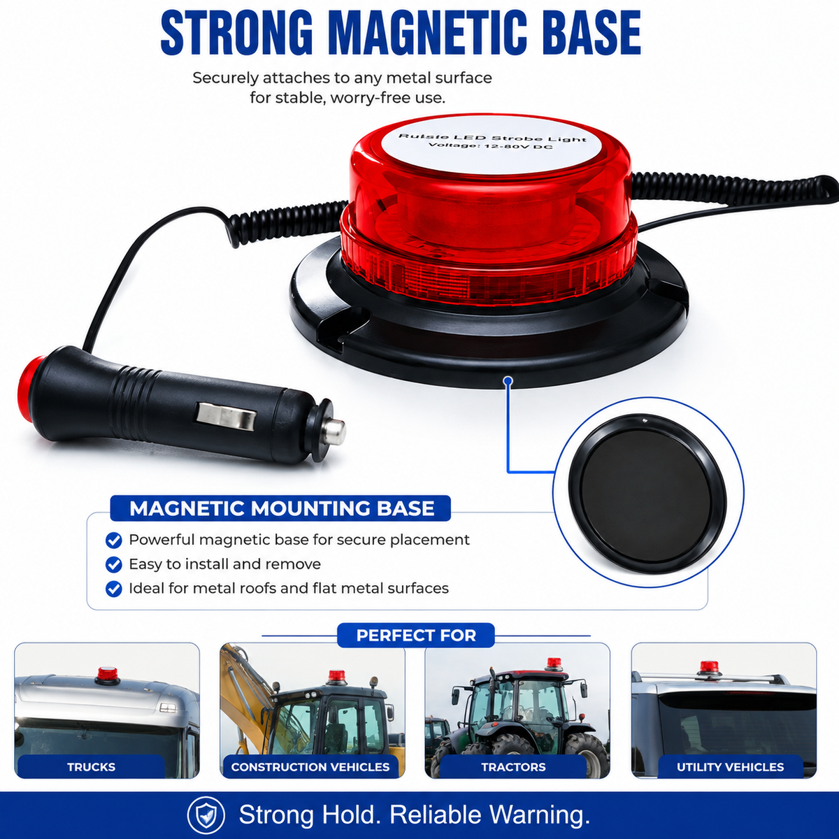 30 LED Ultra-Thin Warning Light | 10–30V | Truck, Trailer & RV