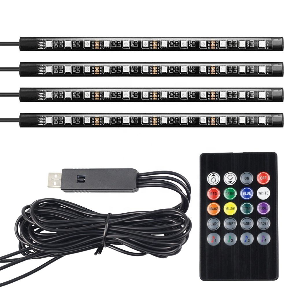 48 LED RGB Car Interior Ambient Light Kit with Remote Control