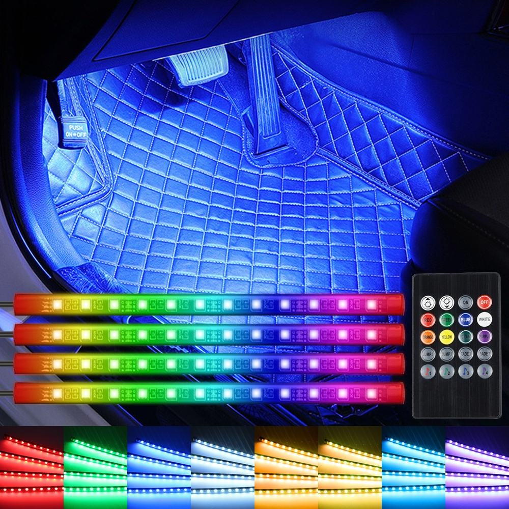 48 LED RGB Car Interior Ambient Light Kit with Remote Control