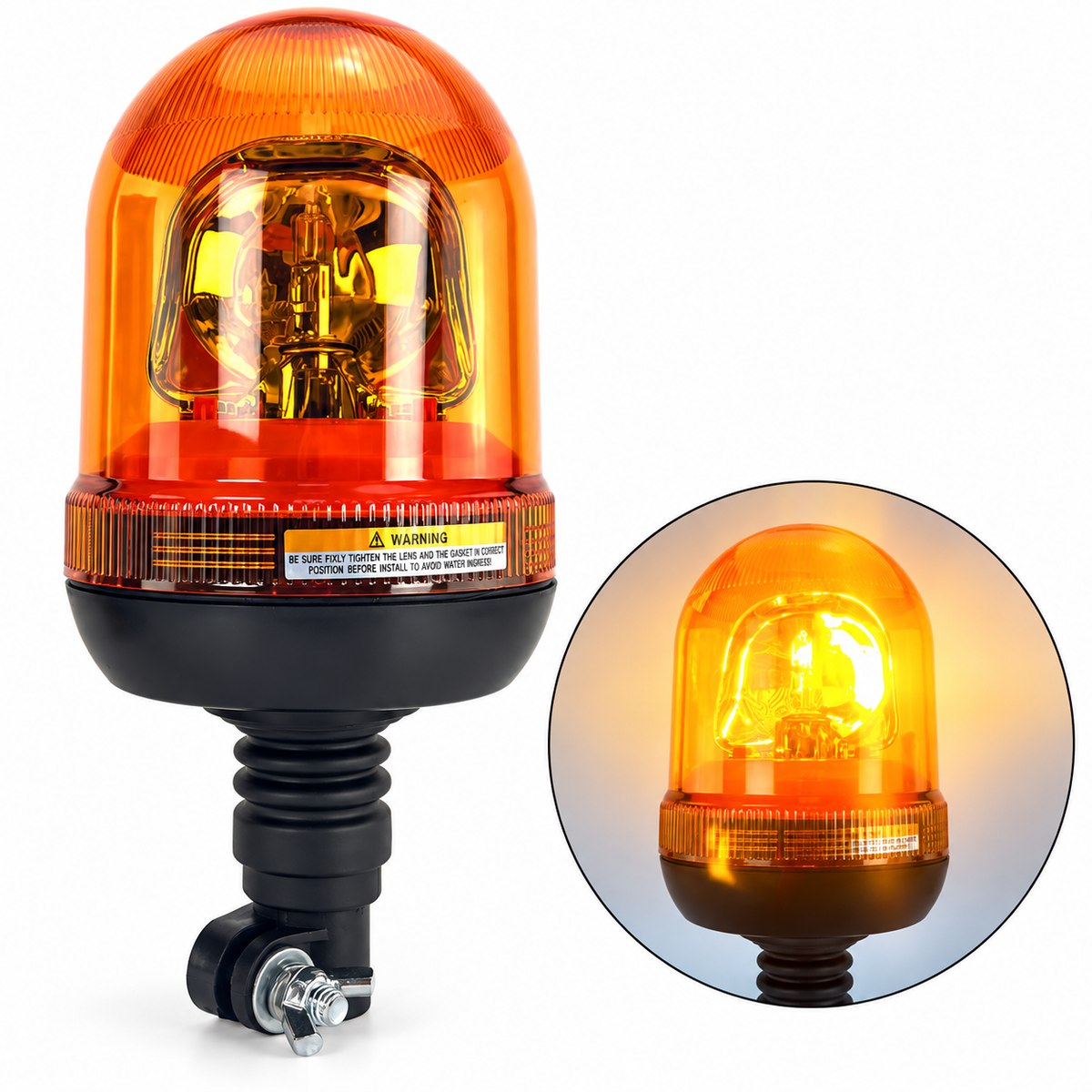 5" Amber Rotating Beacon Light