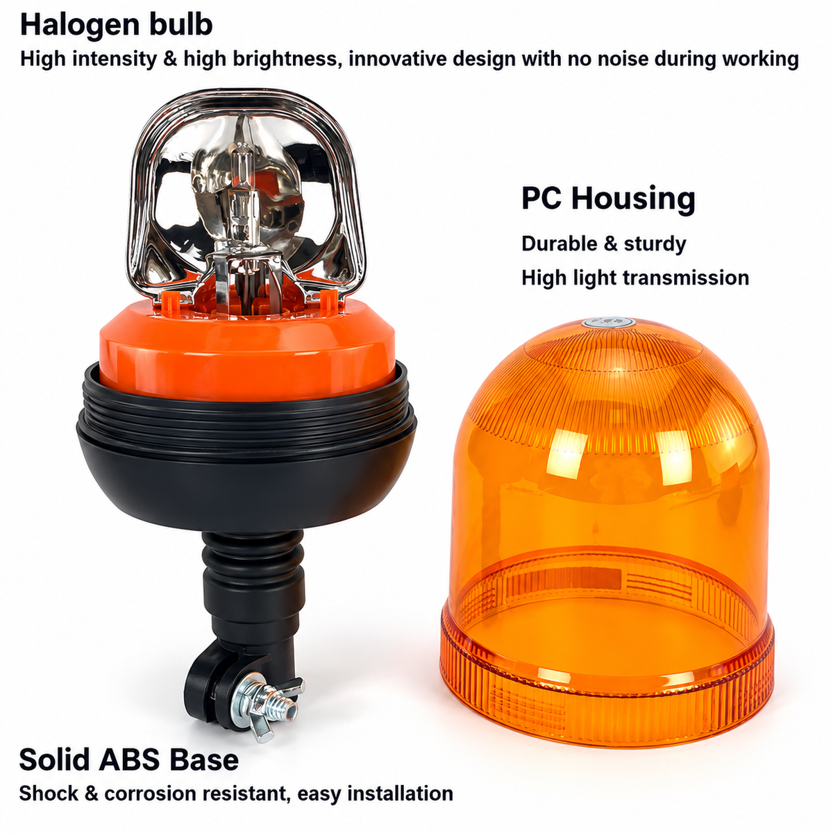 5" Amber Rotating Beacon Light