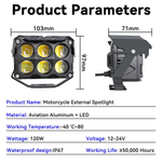 6-Lens Square 120W LED Headlight