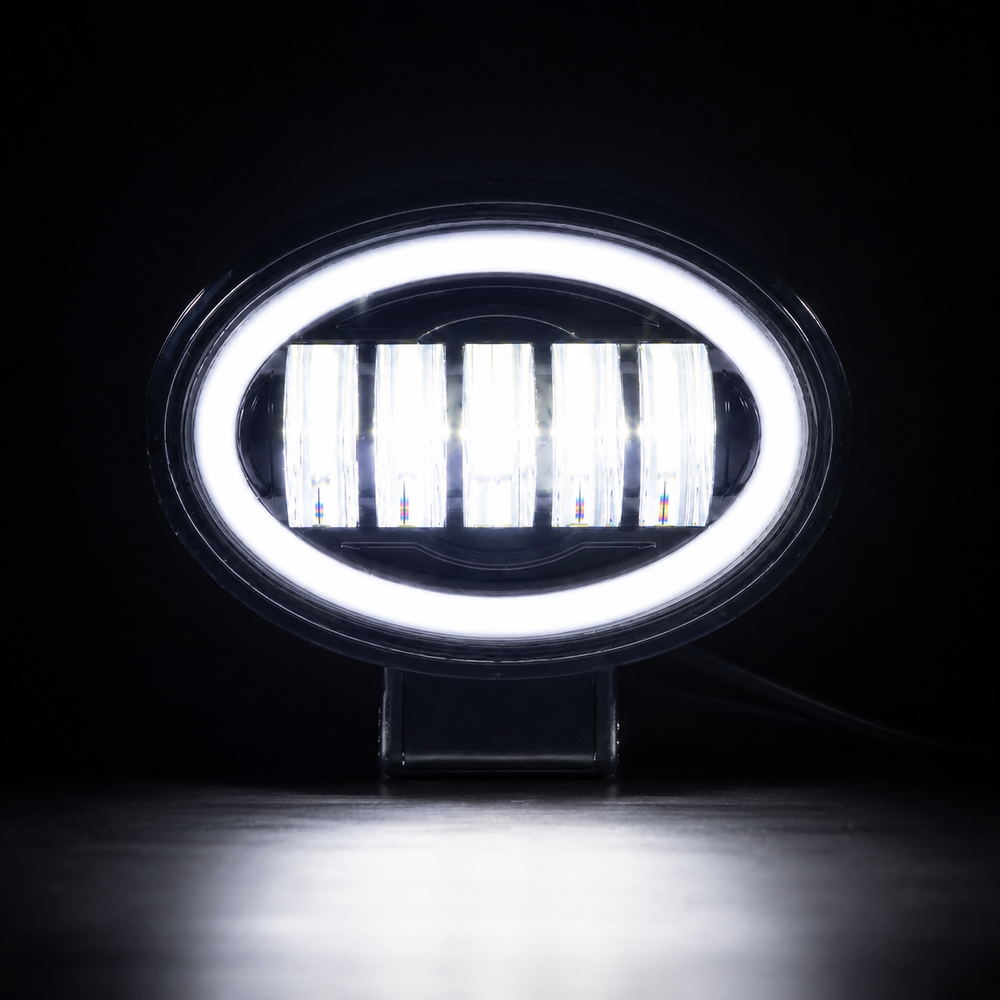 40W five-eye LED headlight producing powerful focused beam for superior road visibility and nighttime driving safety