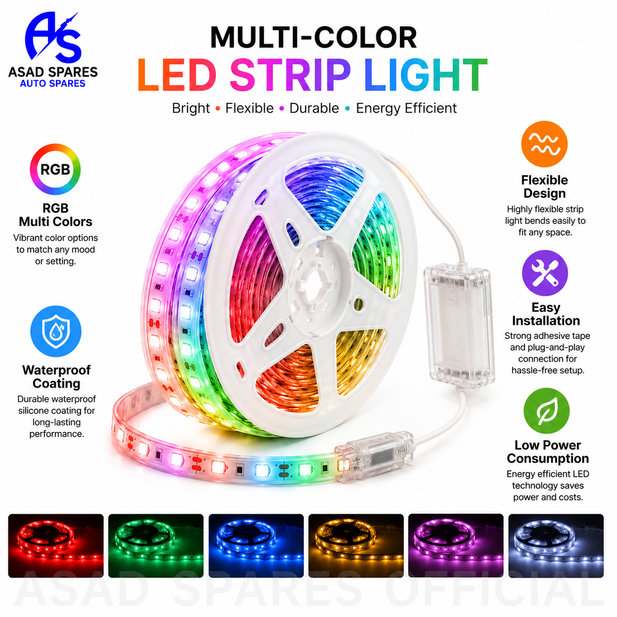 Close-up of flexible 2835 LED strip featuring cuttable sections and easy installation for custom lighting projects