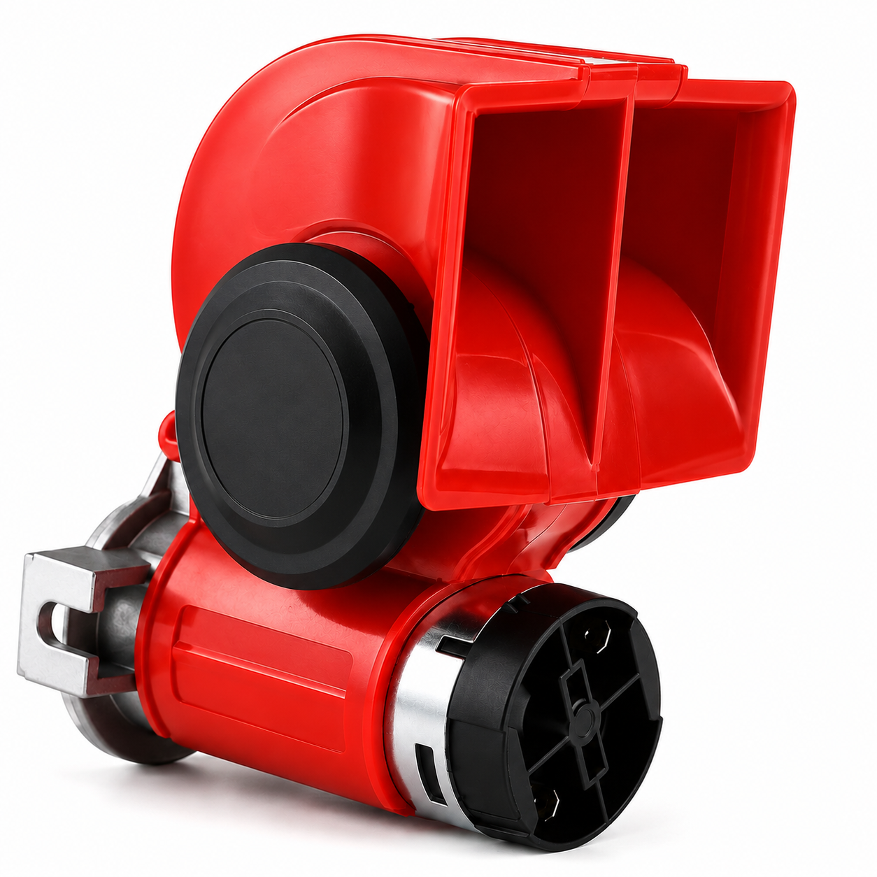 ASAD SPARES high power 12V dual tone red electrical horn for cars motorcycles and trucks front product view