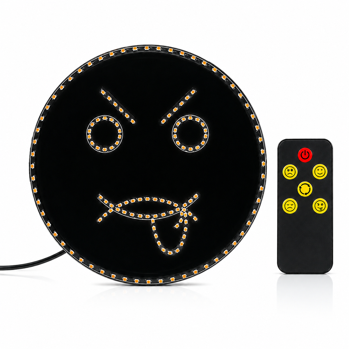 ASAD SPARES LED smiley expression rear window light with animated warning display for cars SUVs and trucks front view
