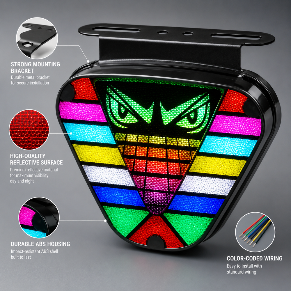 ASAD SPARES LED rainbow navigation brake light package with wiring kit mounting accessories and installation components