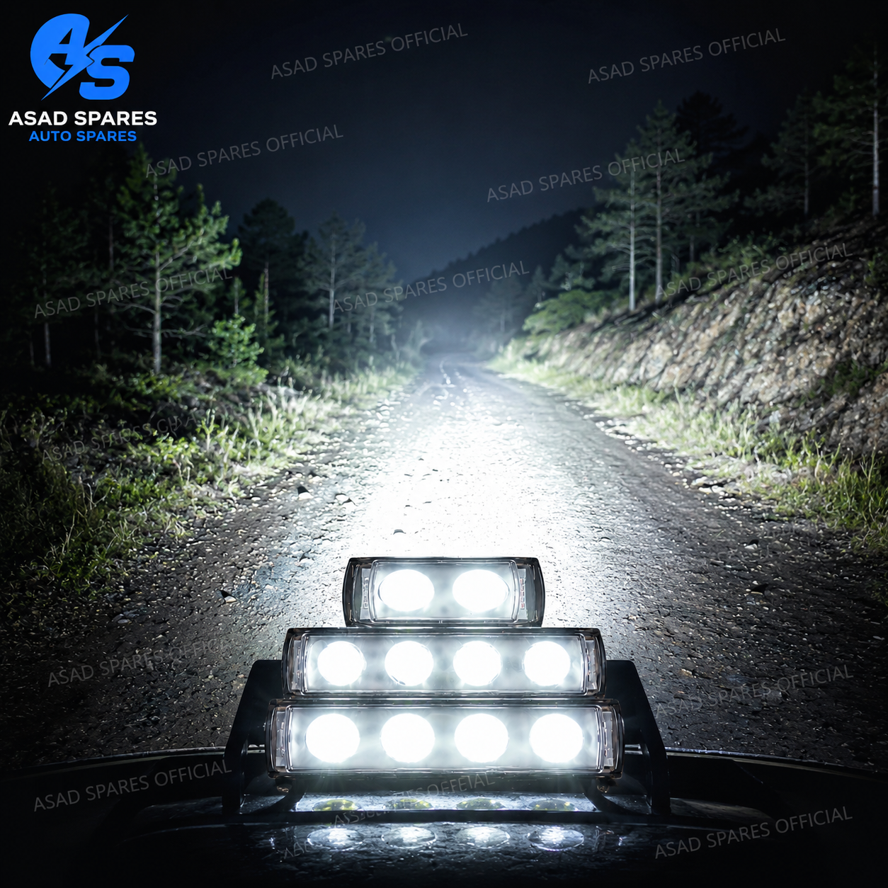 High intensity motorcycle fog light projector lens producing focused bright beam for improved night road visibility