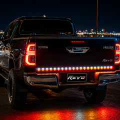 120CM LED tail light bar installed on truck rear bumper for enhanced visibility and modern exterior styling