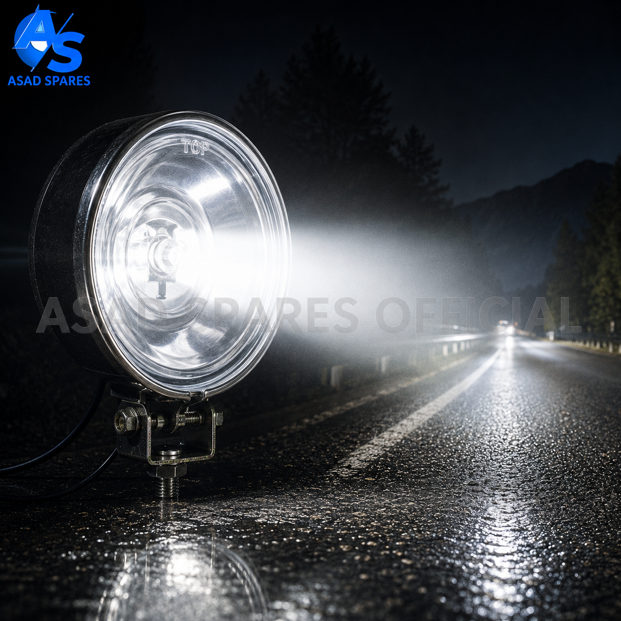 : Round halogen fog lamp suitable for trucks SUVs pickups and commercial vehicles with universal mounting design