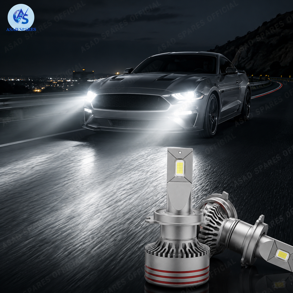DGLS M8 PRO LED headlight producing ultra bright 15000 lumen white beam for superior nighttime driving visibility