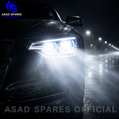 H4 C6 LED headlight bulb installed in vehicle headlamp housing for brighter road illumination and modern lighting upgrade