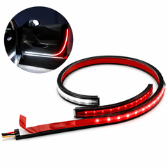 waterproof flowing LED car door light with welcome effect and flashing safety warning for vehicles front view