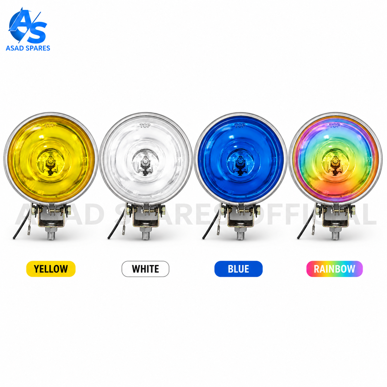 4 inch round halogen fog lamp producing powerful yellow beam for enhanced visibility in fog rain and dusty conditions