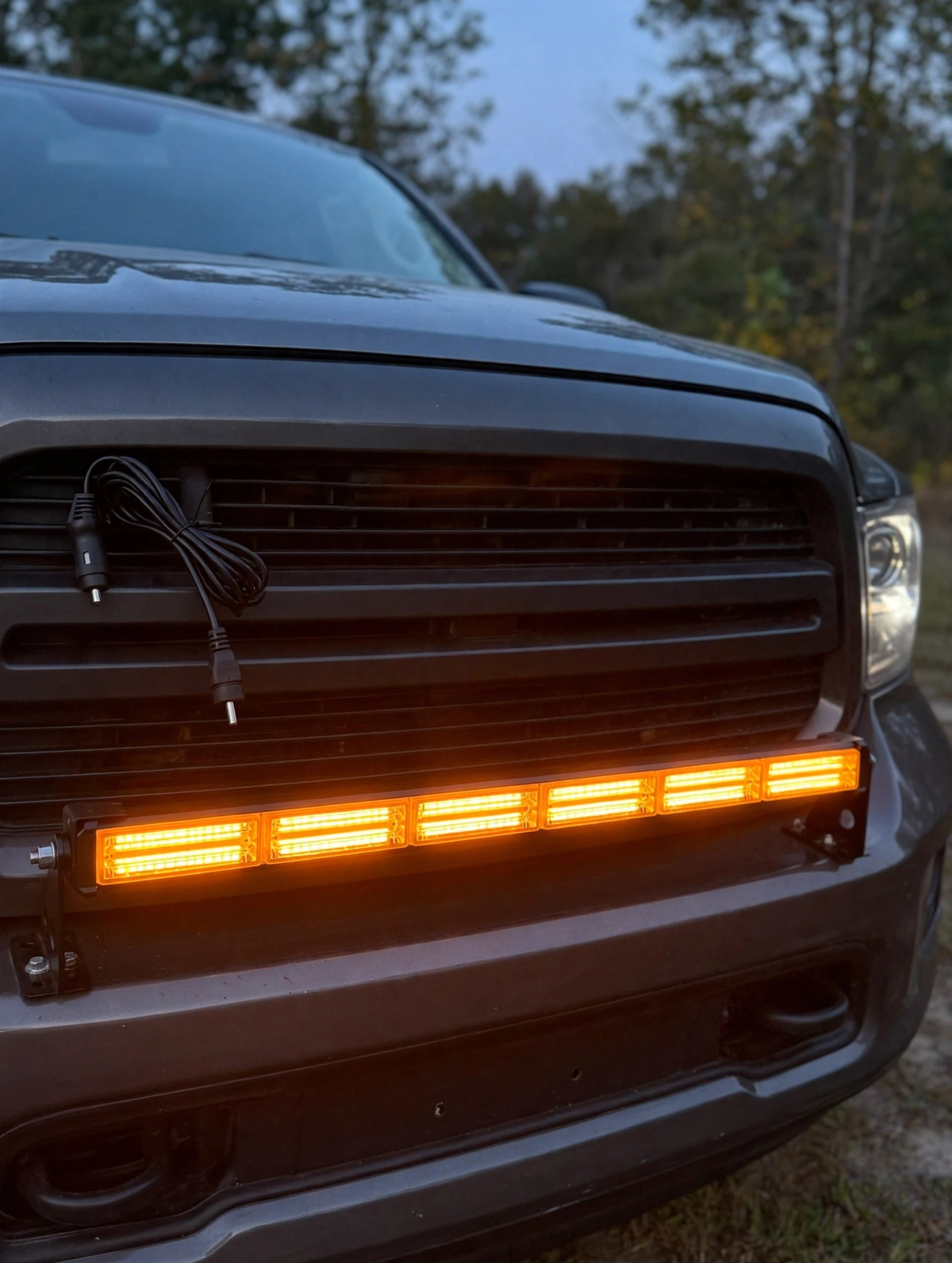 Amber COB LED Bar Light - Flashing Warning Light for Trucks & Heavy Vehicles