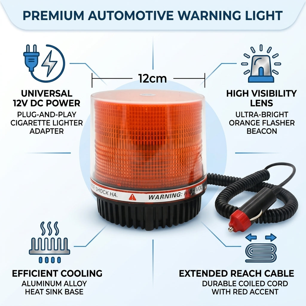 Amber LED Flashing Traffic Beacon