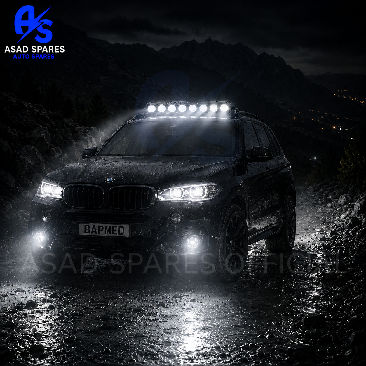 35W LED motorcycle spotlight installed on bike handlebar for safer riding and premium road visibility