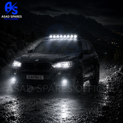 35W LED motorcycle spotlight installed on bike handlebar for safer riding and premium road visibility