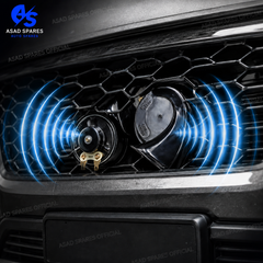 Loud 12V multi sound car horn installed in vehicle engine bay for enhanced driving safety and attention