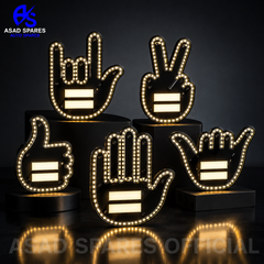 Smart wireless car gesture display light showing expressive LED hand signs for road communication and visibility