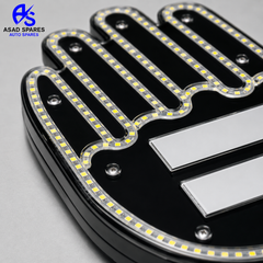 5V USB rechargeable wireless gesture LED light mounted on car rear window with clear illuminated symbols